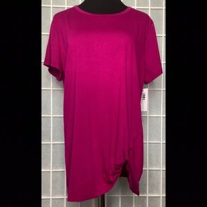 XXL raspberry knotted short sleeve top. NWT